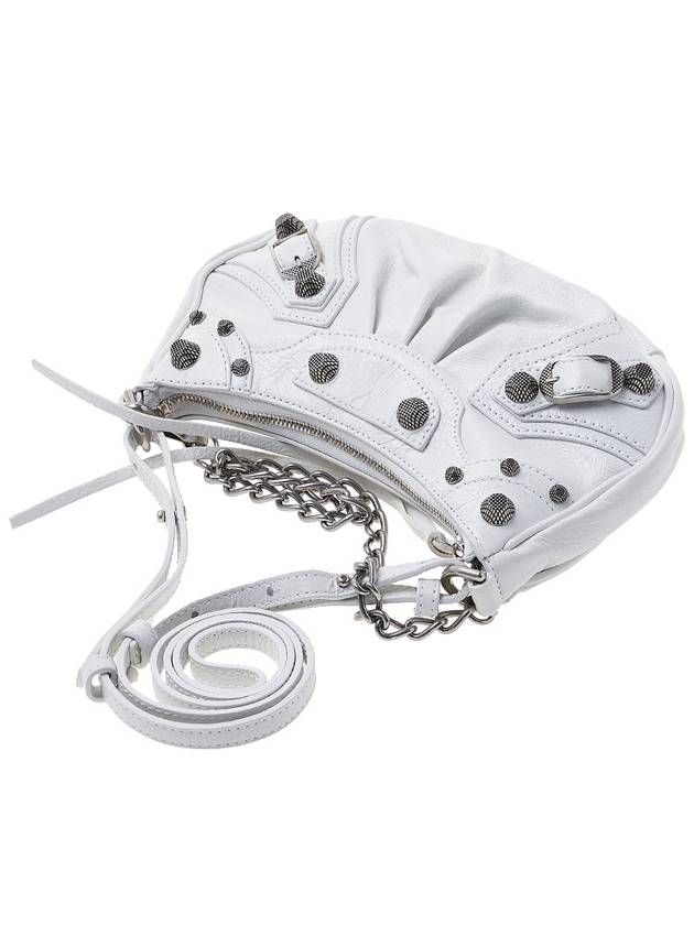 Luxury Balenciaga  Le Cagole Chain Mini Shoulder Bag White