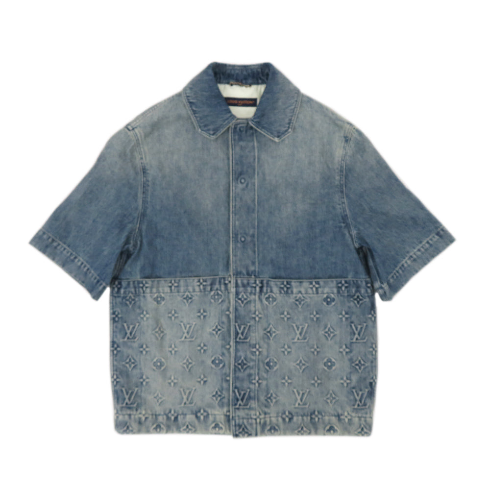 Louis Vuitton Short Sleeve Denim Workwear Monogram  y 1ABLDF XS Size  Clothes Apparel Fashion Fine s