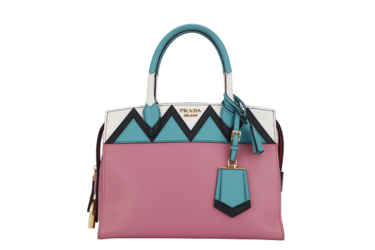PRADA ESPLANADE 2WAY HANDBAG BEGONIA+GIAD CITY CALF SAFFIANO (1BA046) GOLD HARDWARE WITH CARD AND DUST COVER