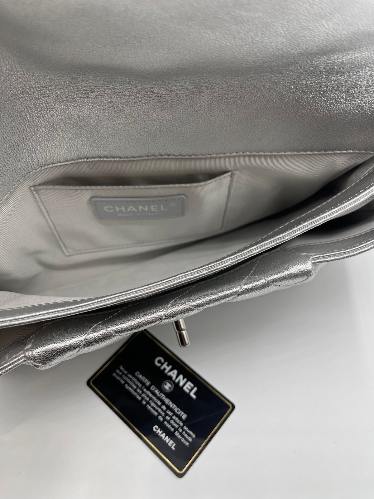 Chanel Pochette Sac enveloppe métallisée CC