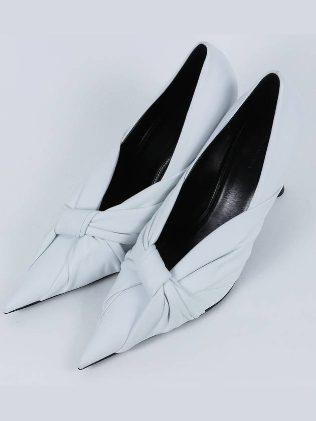 Luxury Balenciaga  Twist Drapy Leather Pumps White