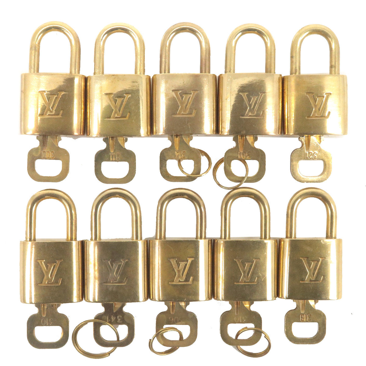Louis Vuitton Set of 10 Lock & Key Cadena Key Lock