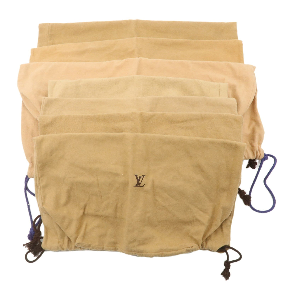 Louis Vuitton Set of 7 Storage Bag Dust Bag Drawstring Beige