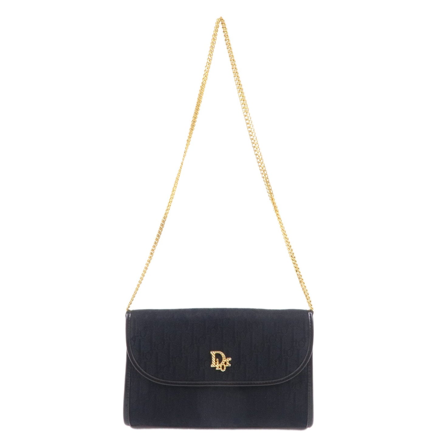 Christian Dior Trotter Canvas Leather Chain Shoulder Bag