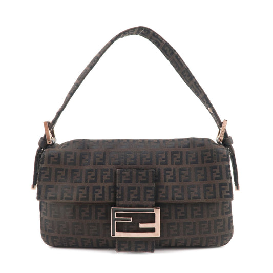 FENDI Mamma Baguette Zucchino Canvas Leather Bag 8BR000