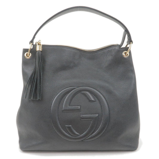 GUCCI SOHO Leather Shoulder Bag Hand Bag Black 536194