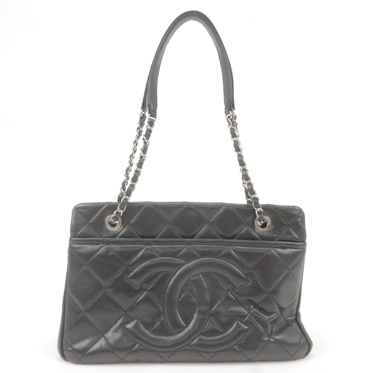 Chanel Matelasse Caviar Skin Chain Tote Bag Black A67294