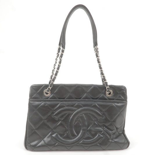Chanel Matelasse Caviar Skin Chain Tote Bag Black A67294