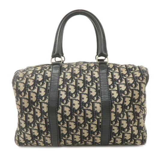 Christian Dior Trotter Canvas Leather Boston Bag Navy