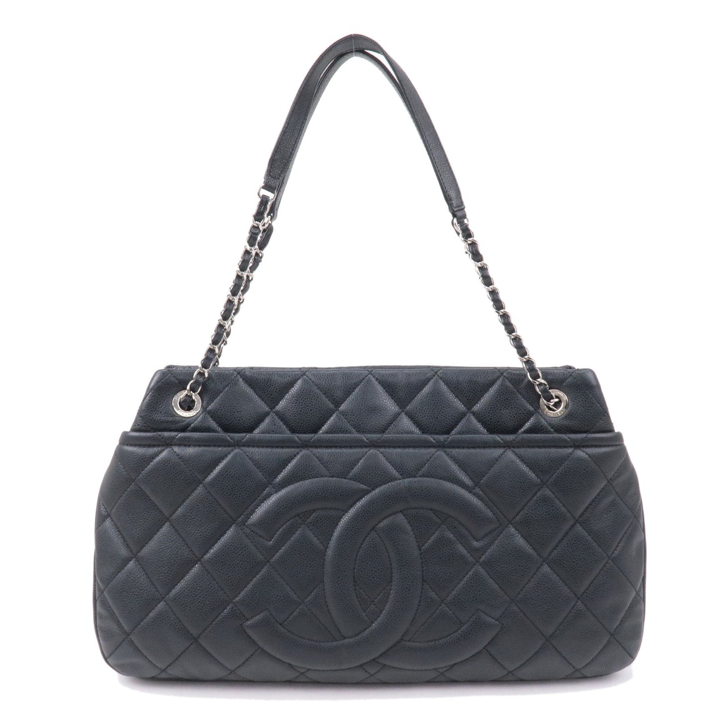 Chanel Matelasse Caviar Skin Chain Tote Bag Shoulder Bag Black