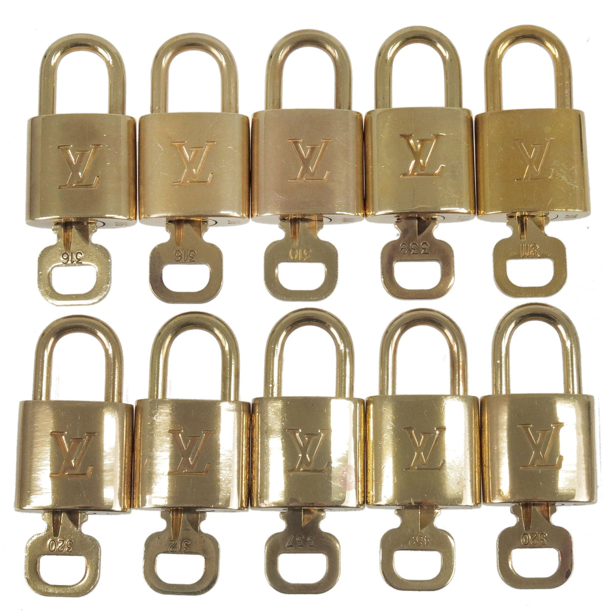 Louis Vuitton Set of 10 Lock & Key Cadena Key Lock
