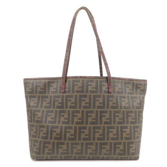 FENDI Zucca Logo Print PVC Leather Tote Bag Khaki 8BH198