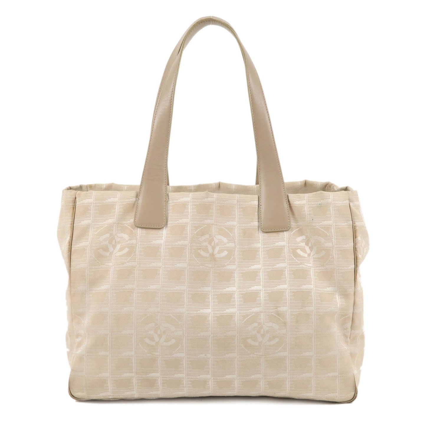 Chanel New Travel Line Nylon Jacquard Leather Tote Bag A