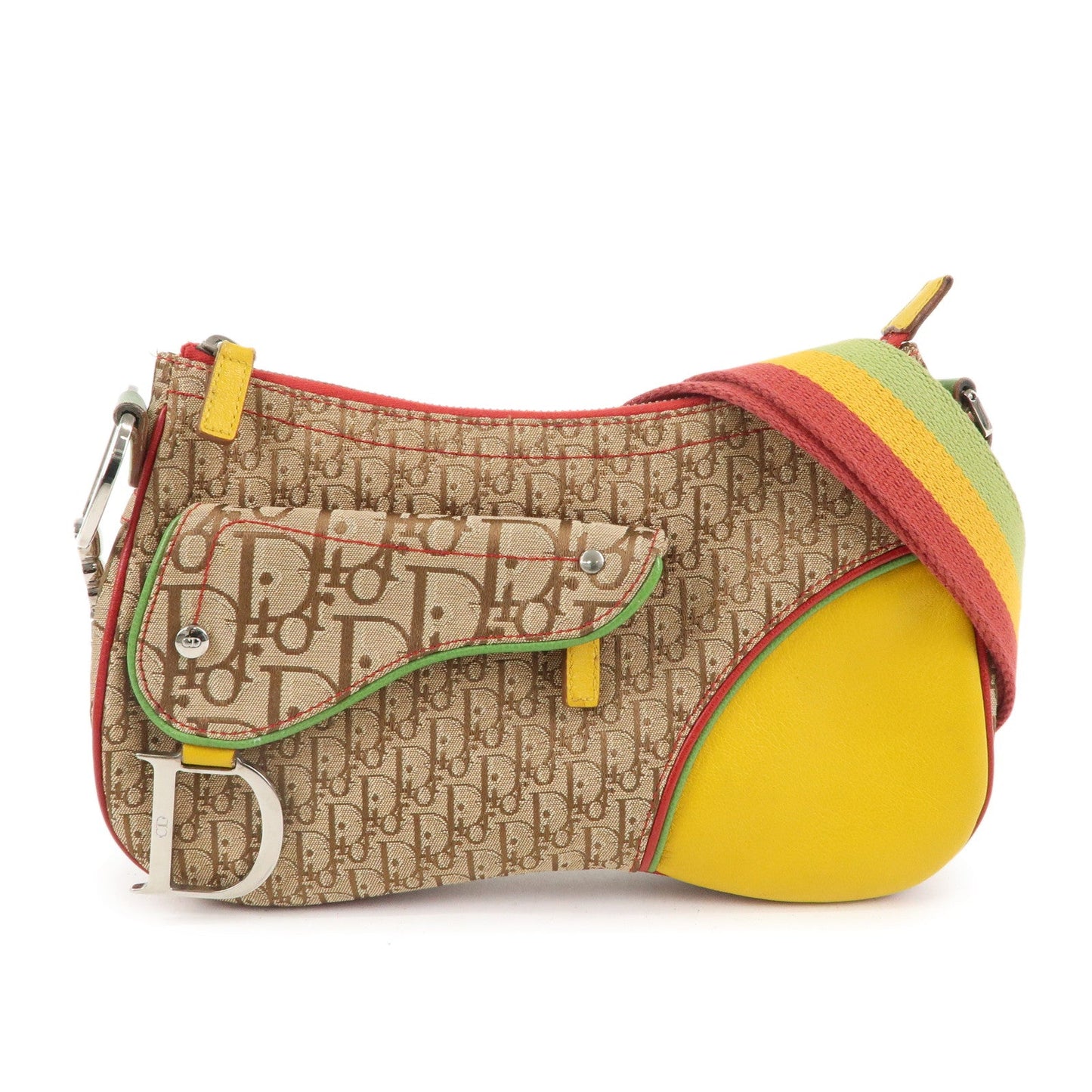 Christian Dior Rasta Torotter Canvas Leather Shoulder Bag