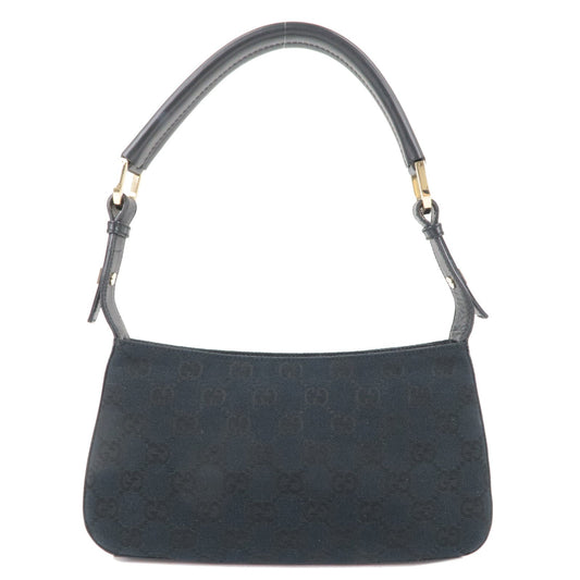 GUCCI GG Canvas Leather Shoulder Bag Black 001.4285