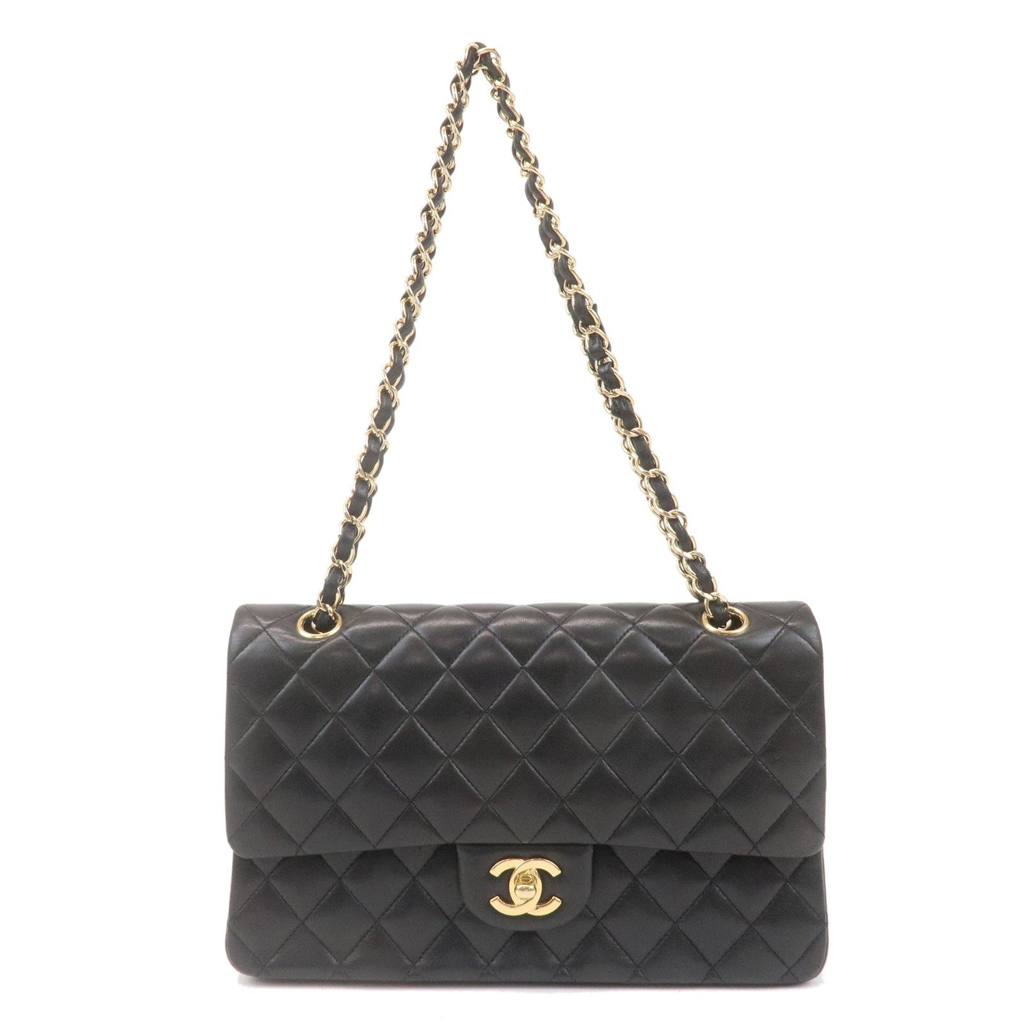 Chanel Matelasse  Lamb Skin Double Flap Shoulder Bag A