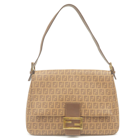 FENDI Zucchino Mamma Baguette PVC Leather Shoulder Bag 8BR001