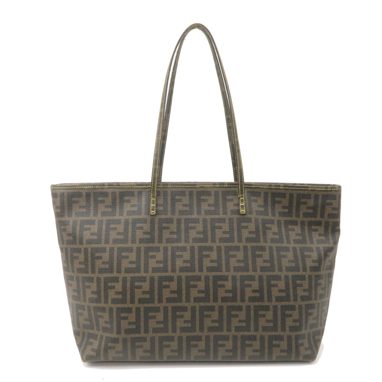 FENDI Zucca PVC Tote Bag Khaki Black Yellow 8BH185