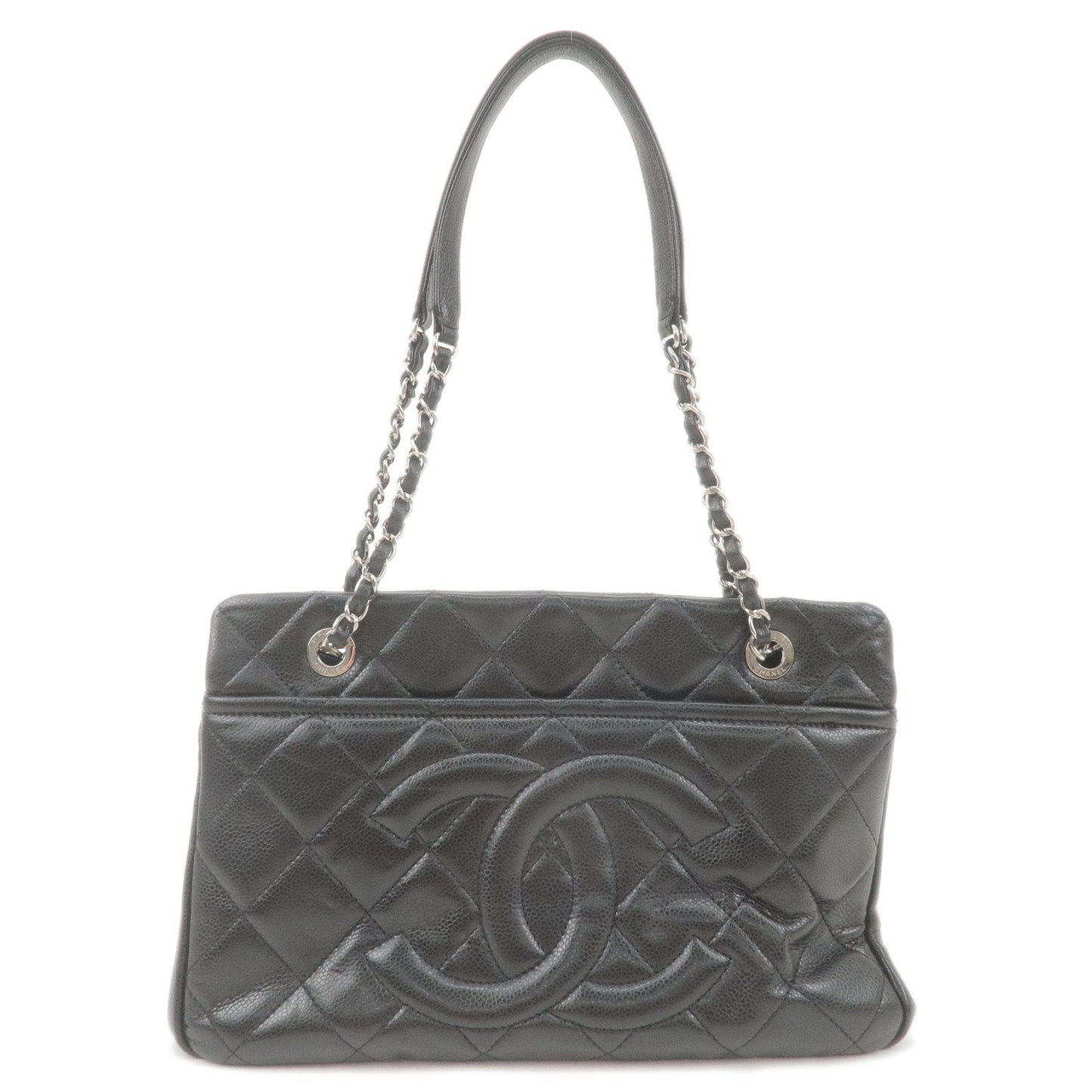 Chanel Matelasse Caviar Skin Chain Tote Bag Black A67294