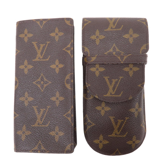 Louis Vuitton Monogram Set of 2 Glasses Case M62962 M62970