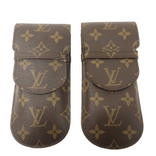 Louis Vuitton Monogram Set of 2 etui a lunettes lavel Glasses Case