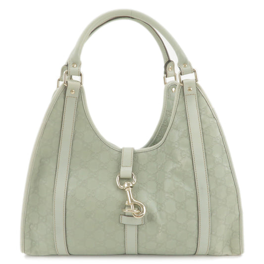 GUCCI Guccissima Leather Logo Shoulder Bag Moss Green 203494