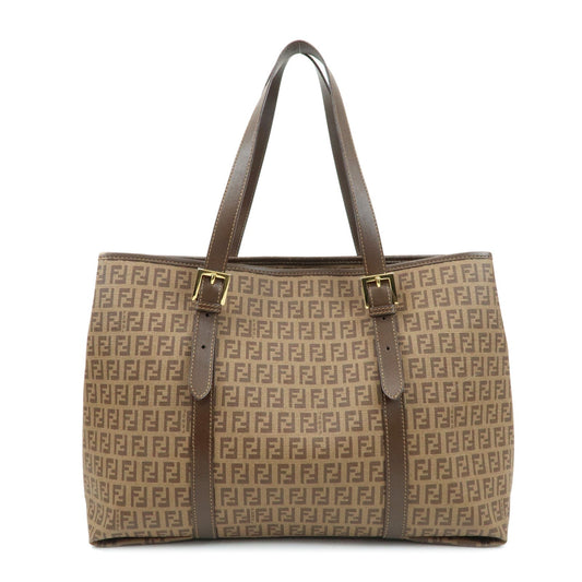FENDI Zucchino PVC Leather Tote Bag Shoulder Bag Brown 8BH238