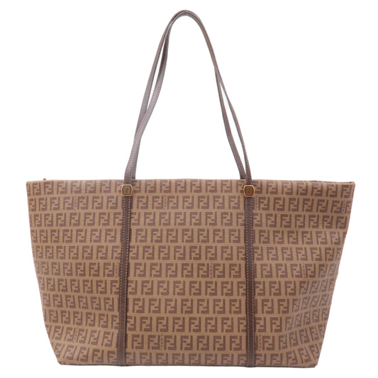 FENDI Zucchino PVC Leather Tote Bag Brown 8BH256