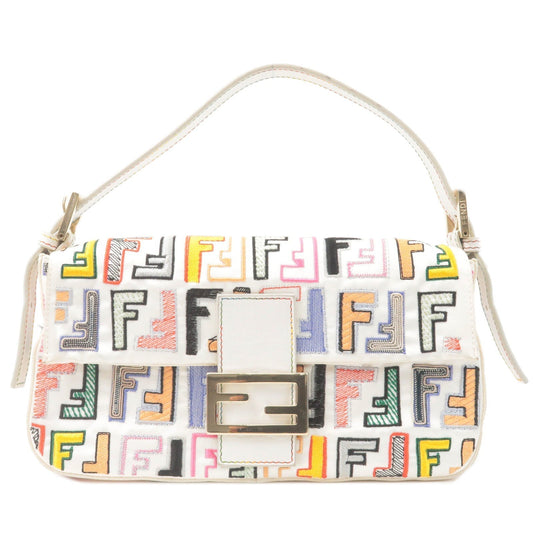 FENDI Zucca Mamma Baguette Embroidery Bag Multi Color 8BR600