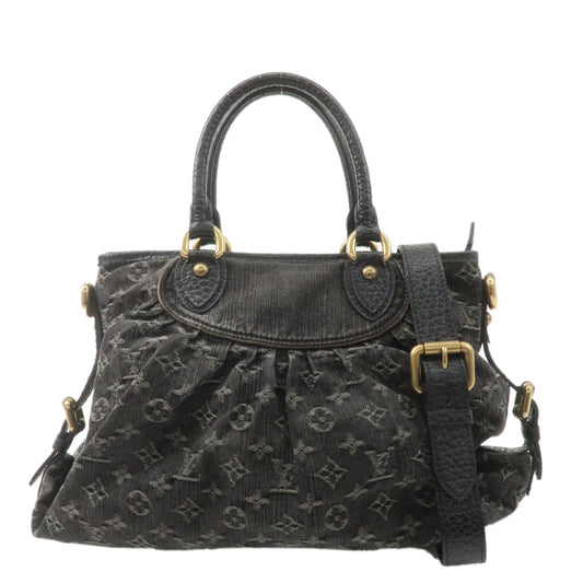Louis Vuitton Monogram Denim Neo Cabby MM Hand Bag Black M95351