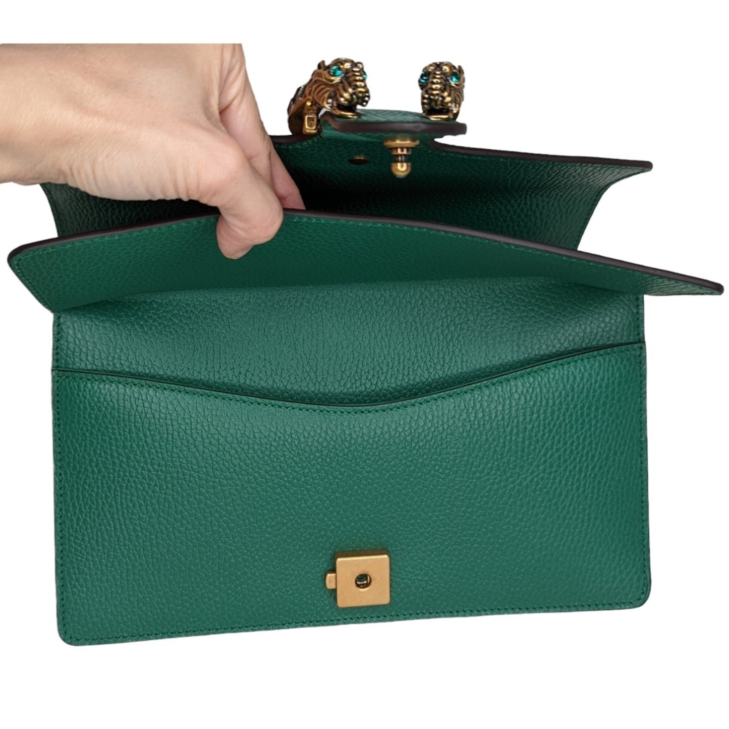 Gucci Emerald Green Leather Dionysus Shoulder Bag