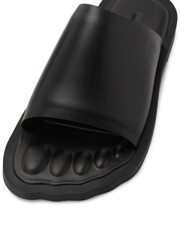 Luxury Balenciaga  Leather Slippers Black