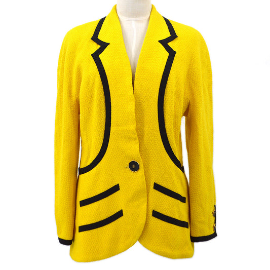 Chanel 1993 contrast trimming single-button jacket #42