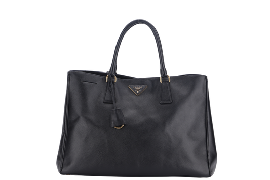 PRADA TOTE BAG NERO SAFFIANO LUX (BN1844) GOLD HARDWARE WITH CARD