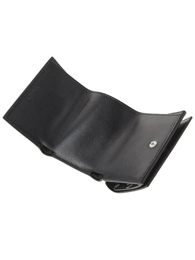 Luxury Balenciaga  All-Over Logo Tri-Fold Half Wallet Black