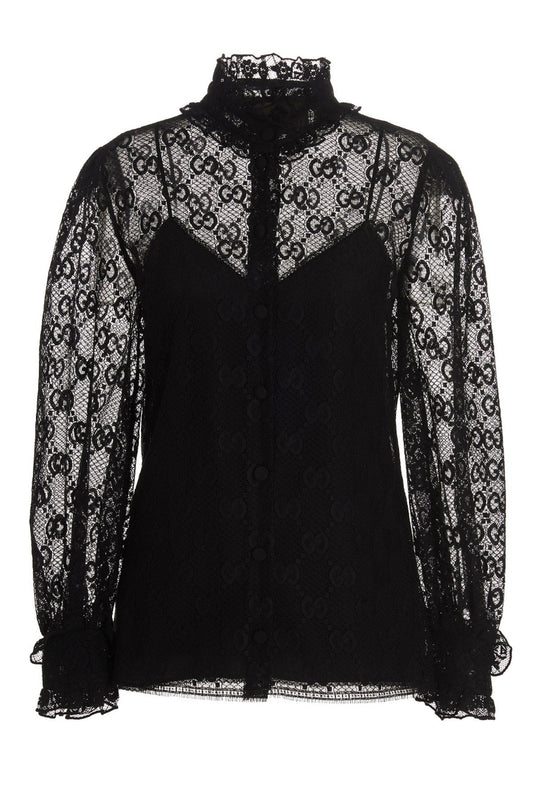 Gucci Women Gg Lace Shirt