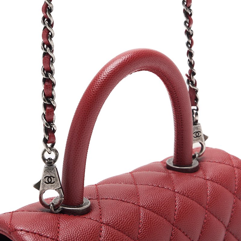 CHANEL Matrasse Coco Handle 2WAY Handbag Caviar S Red (Silver G ) Handbag  Shoulder Bag Ladies Handbag Hybrid 【 Delivery】 Netherlands Online