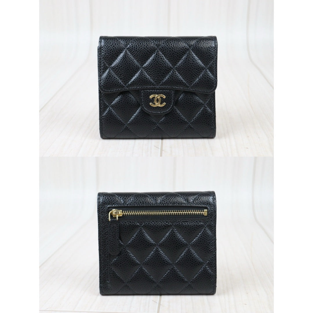 Rank A｜Chanel Caviar Skin Black Wallet｜S24071420