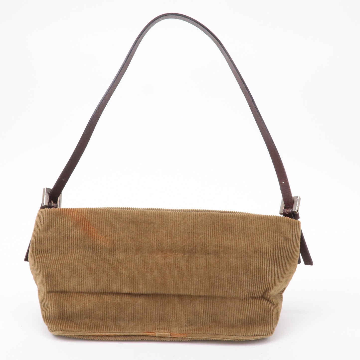 FENDI Corduroy Leather Shoulder Bag Hand Bag Brown 26636
