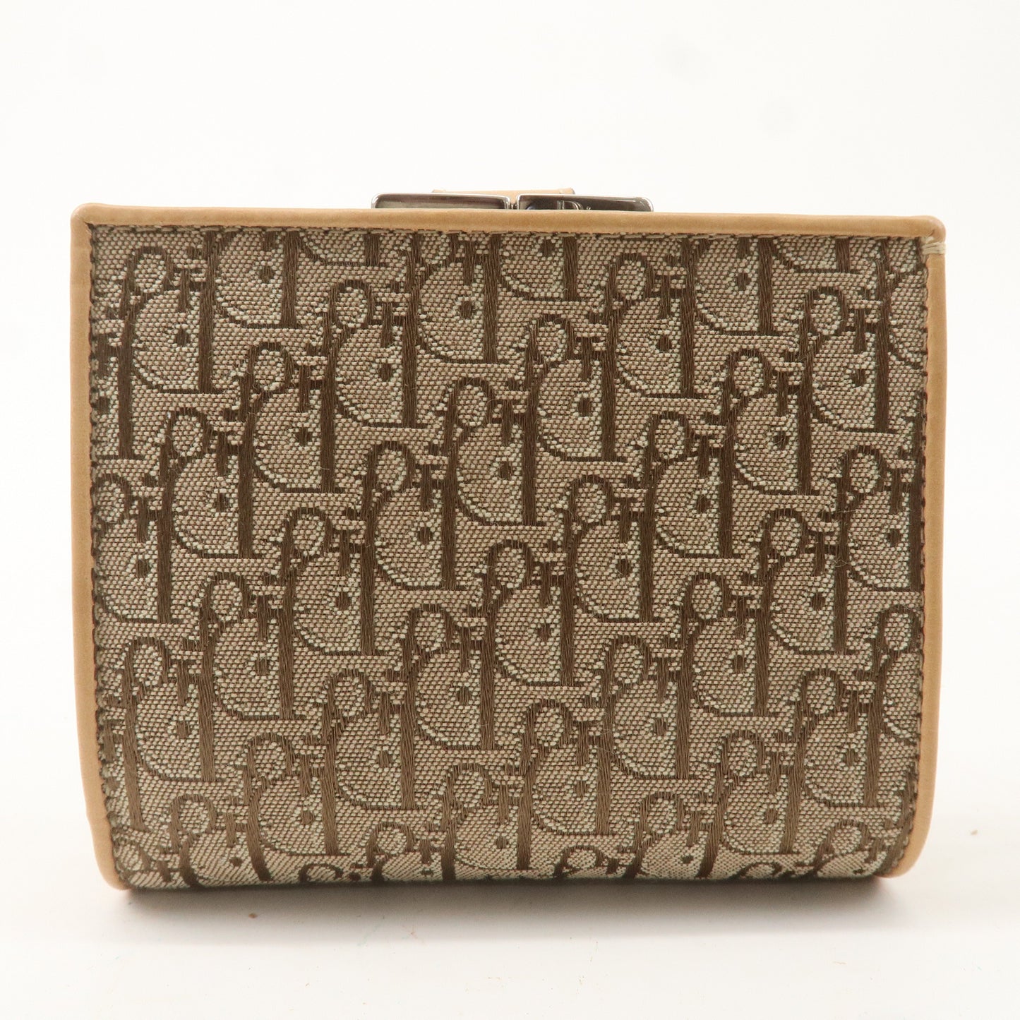 Christian Dior Trotter Canvas Leather Bi-fold Wallet Beige