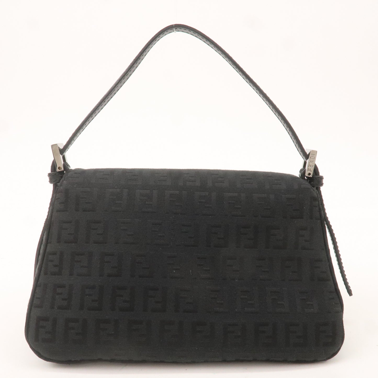 FENDI Zucchino Mamma Baguette Canvas Leather Shoulder Bag 8BR180
