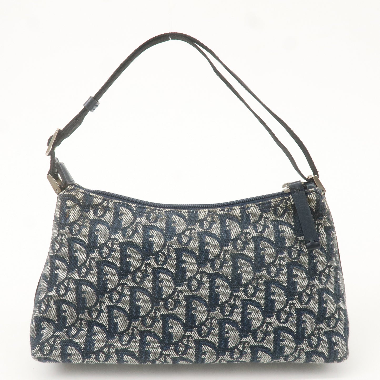 Christian Dior Trotter Canvas Leather Shoulder Bag Navy