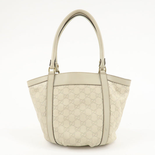 GUCCI Abbey GG Canvas Leather Shoulder Bag Ivory