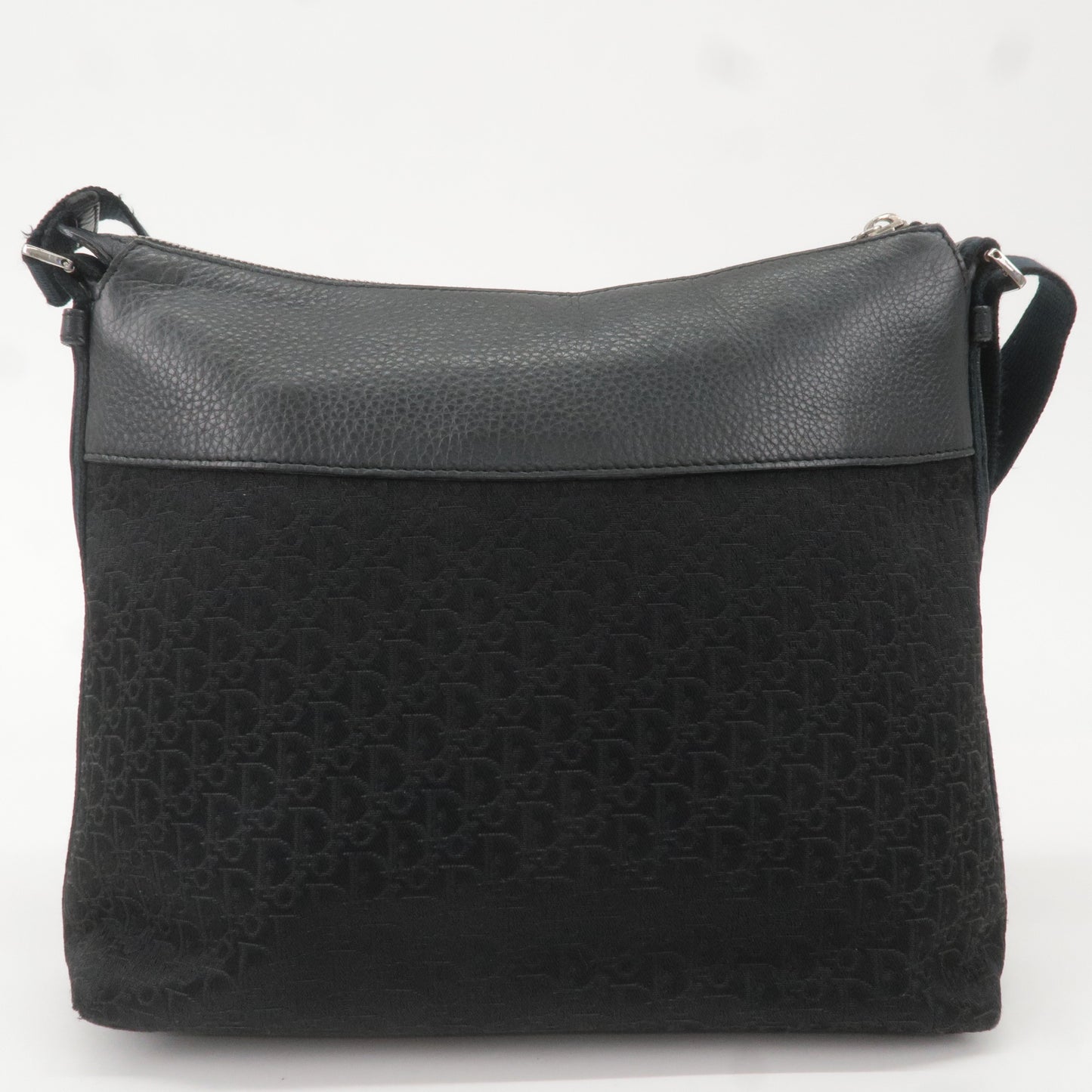 Christian Dior Trotter Canvas Leather Shoulder Bag Black