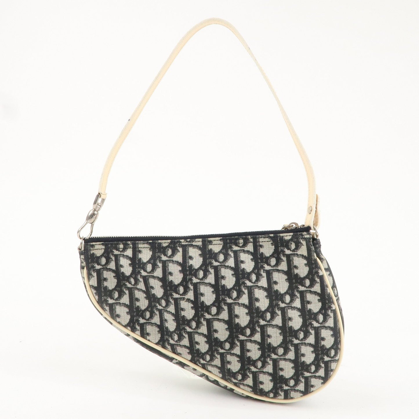 Christian Dior Trotter Saddle Bag PVC Leather Hand Bag CR1021