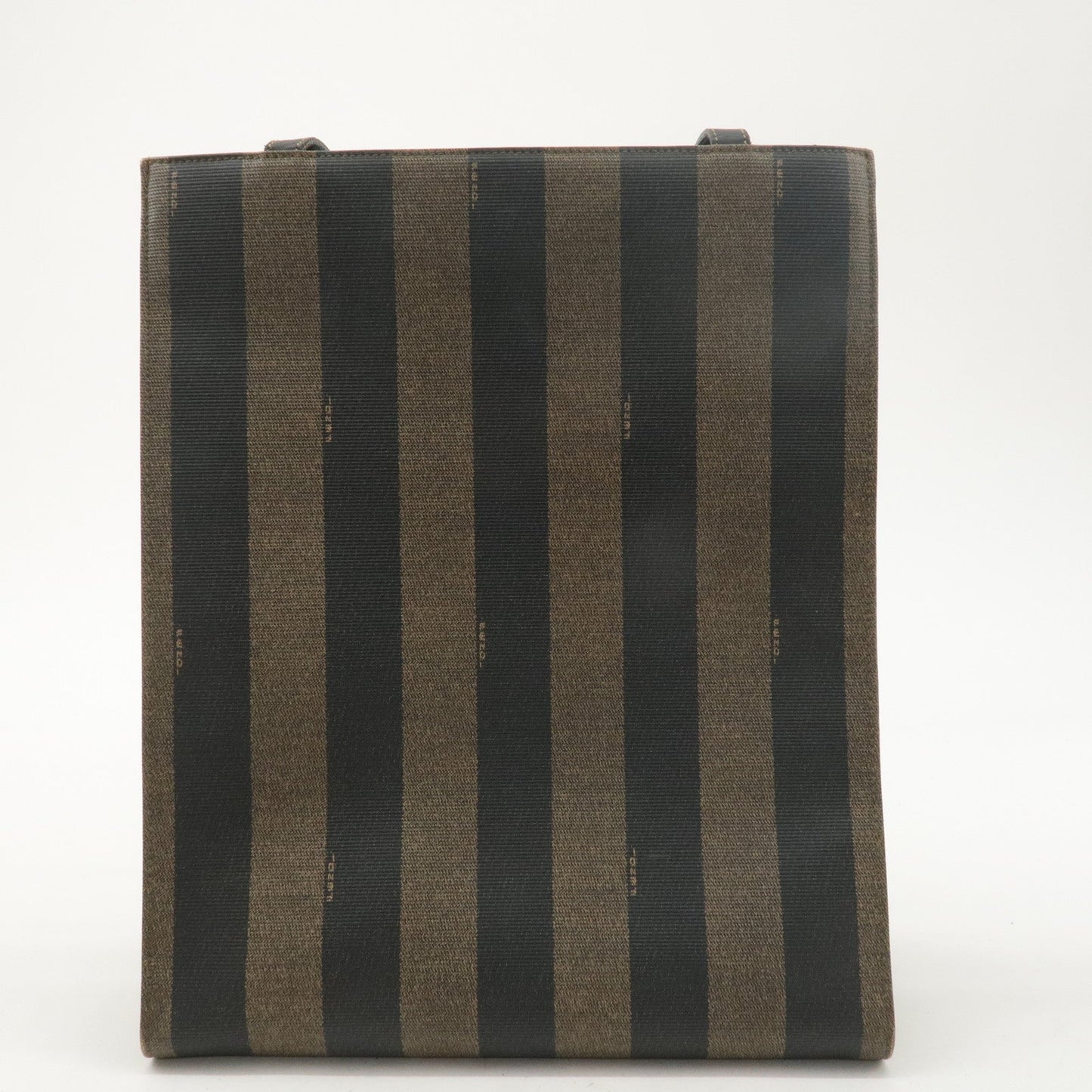 FENDI Pecan PVC Leather Tote Bag Shoulder Bag Khaki Black