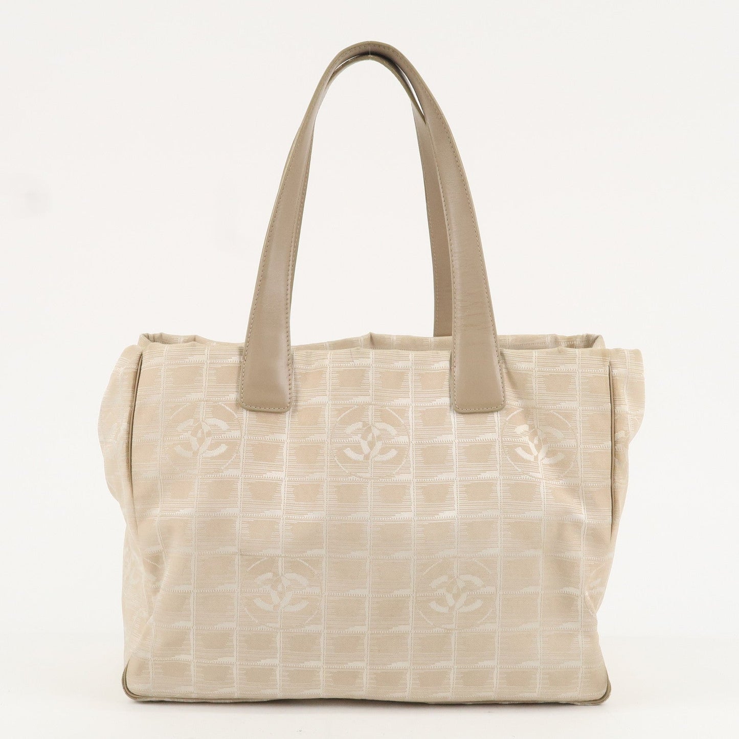 Chanel New Travel Line Nylon Jacquard Leather Tote Bag A
