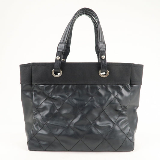 Chanel Paris Biarritz MM Coated Canvas Leather Tote Bag A