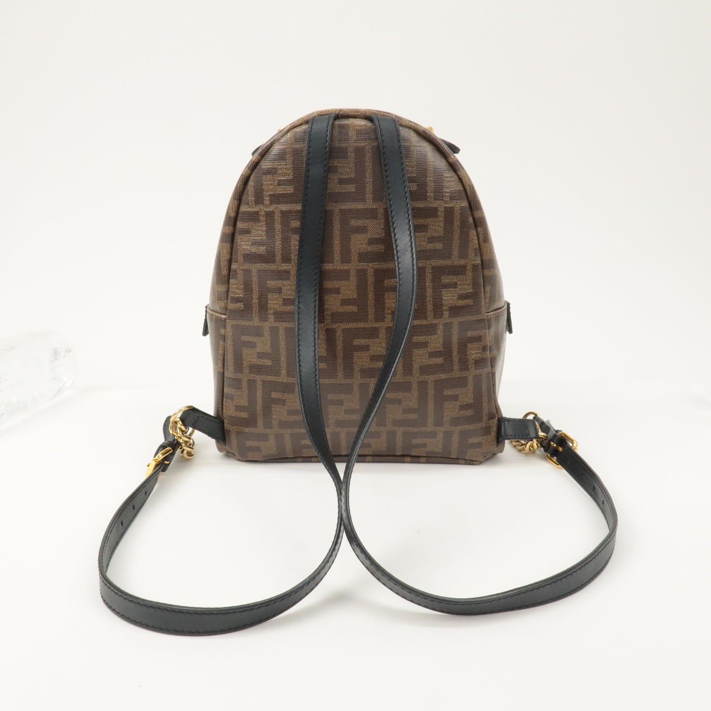 FENDI Zucca Print PVC Leather Chain Back Pack Brown 8BZ038