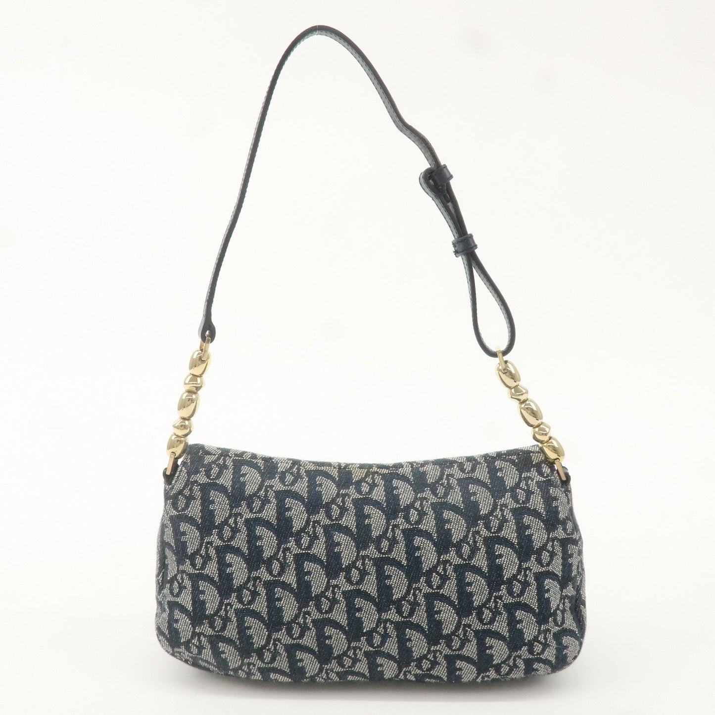 Christian Dior Trotter Maris Pearl Canvas Leather Bag Navy